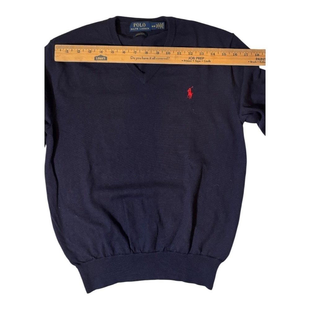 Ralph Lauren Polo V Neck Sweater Size M
Wool Preppie Dark Academia Old Money - Picture 4 of 5